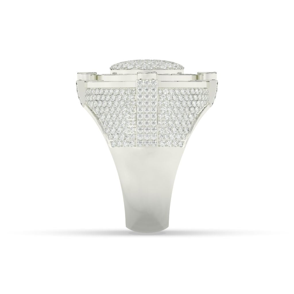 Royal Frosted Halo Gold Ring