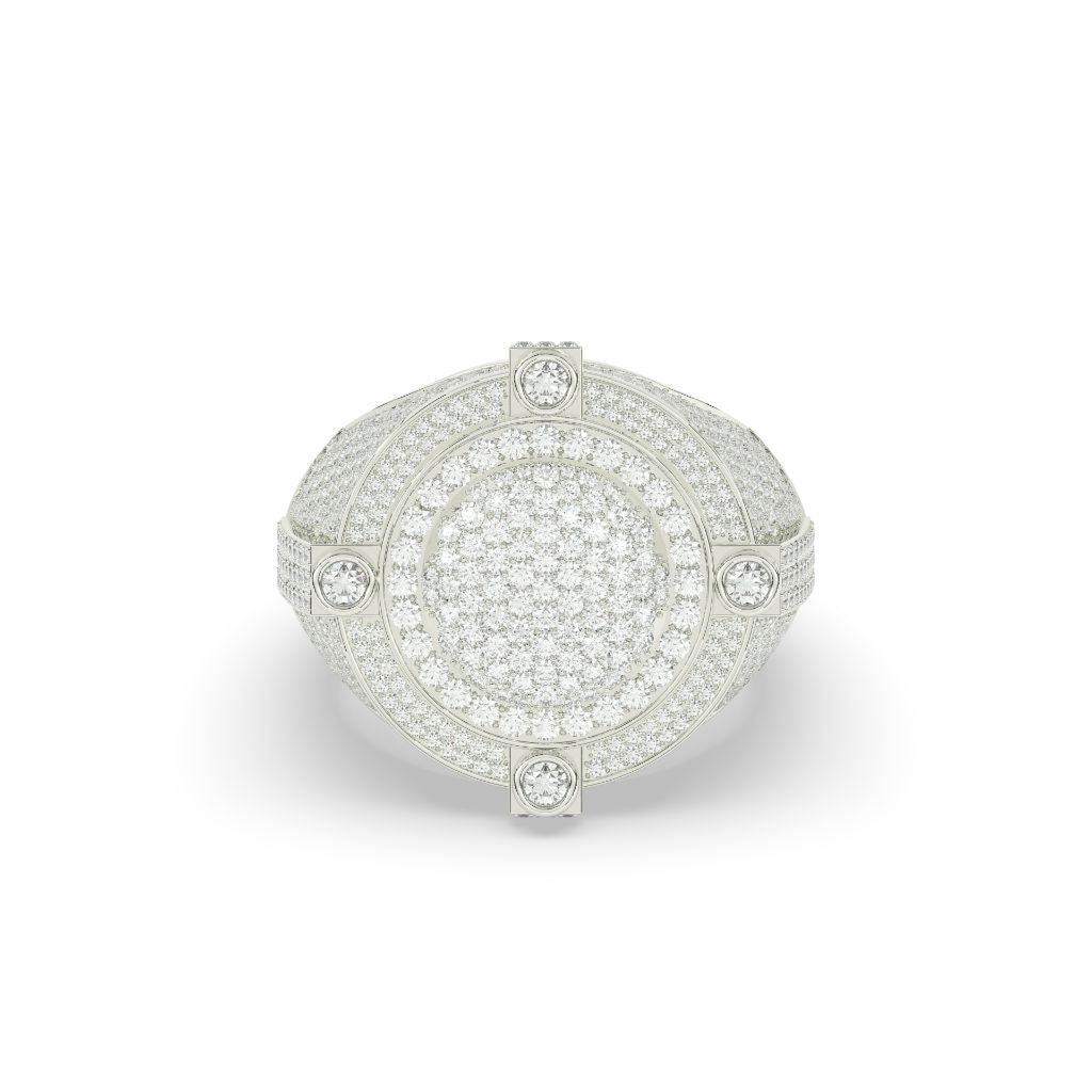 Royal Frosted Halo Gold Ring