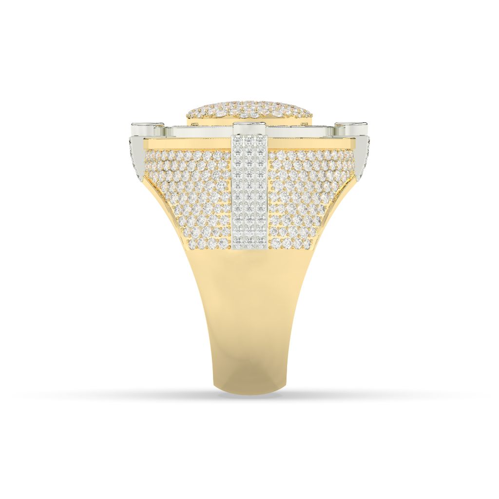 Royal Frosted Halo Gold Ring