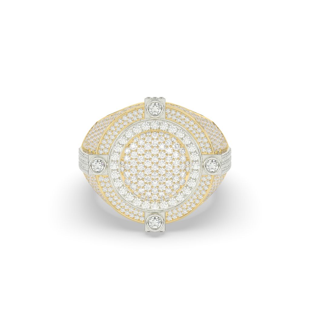 Royal Frosted Halo Gold Ring