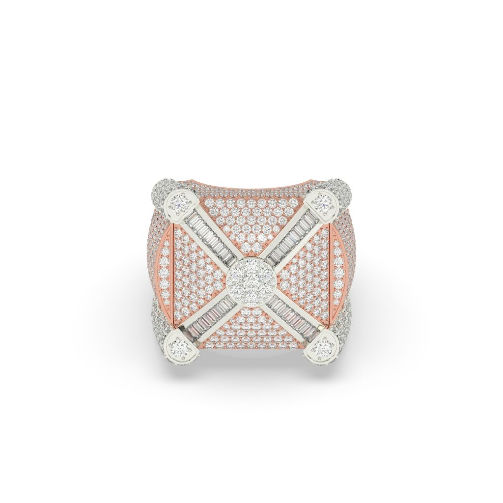 Diamond Crossbeam Power Statement Ring