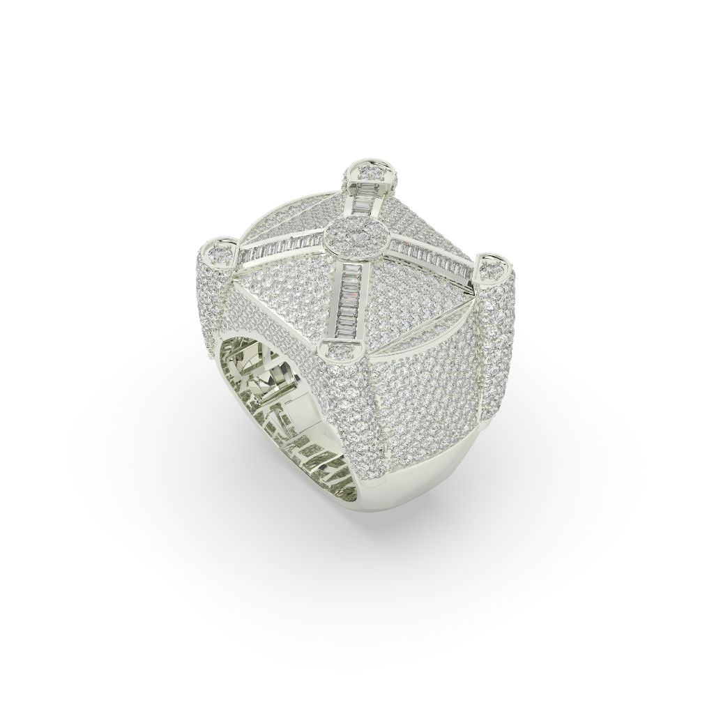 Diamond Crossbeam Power Statement Ring