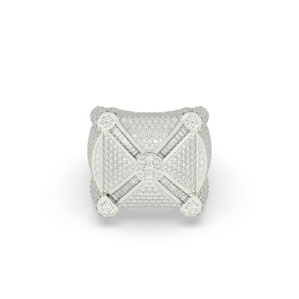 Diamond Crossbeam Power Statement Ring