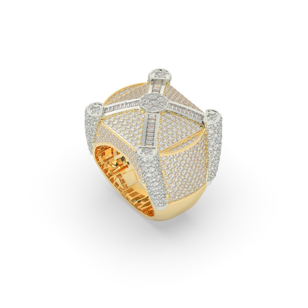 Diamond Crossbeam Power Statement Ring