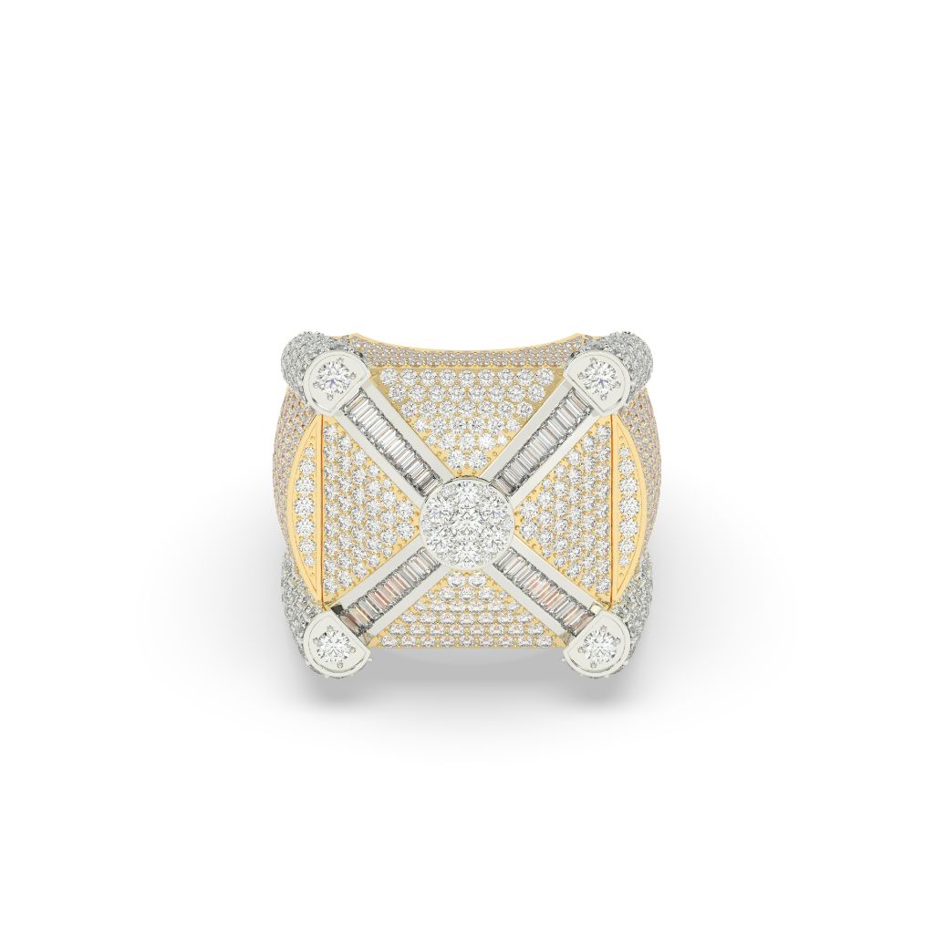 Diamond Crossbeam Power Statement Ring
