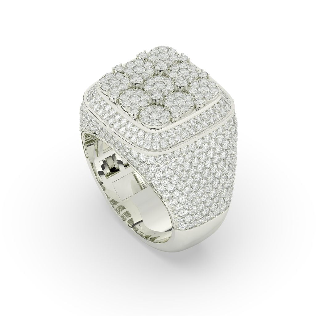 Luxury Crowned Square Diamond Ring