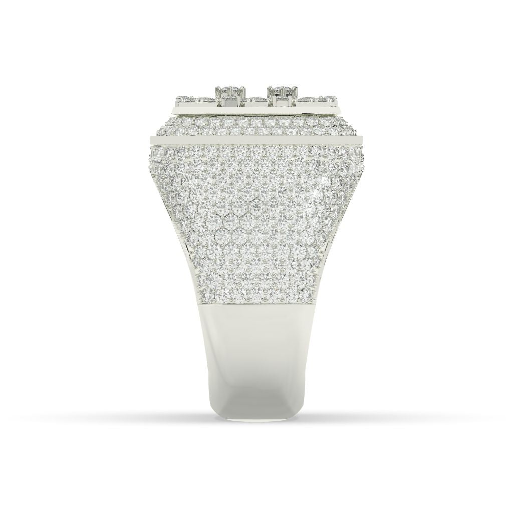 Luxury Crowned Square Diamond Ring