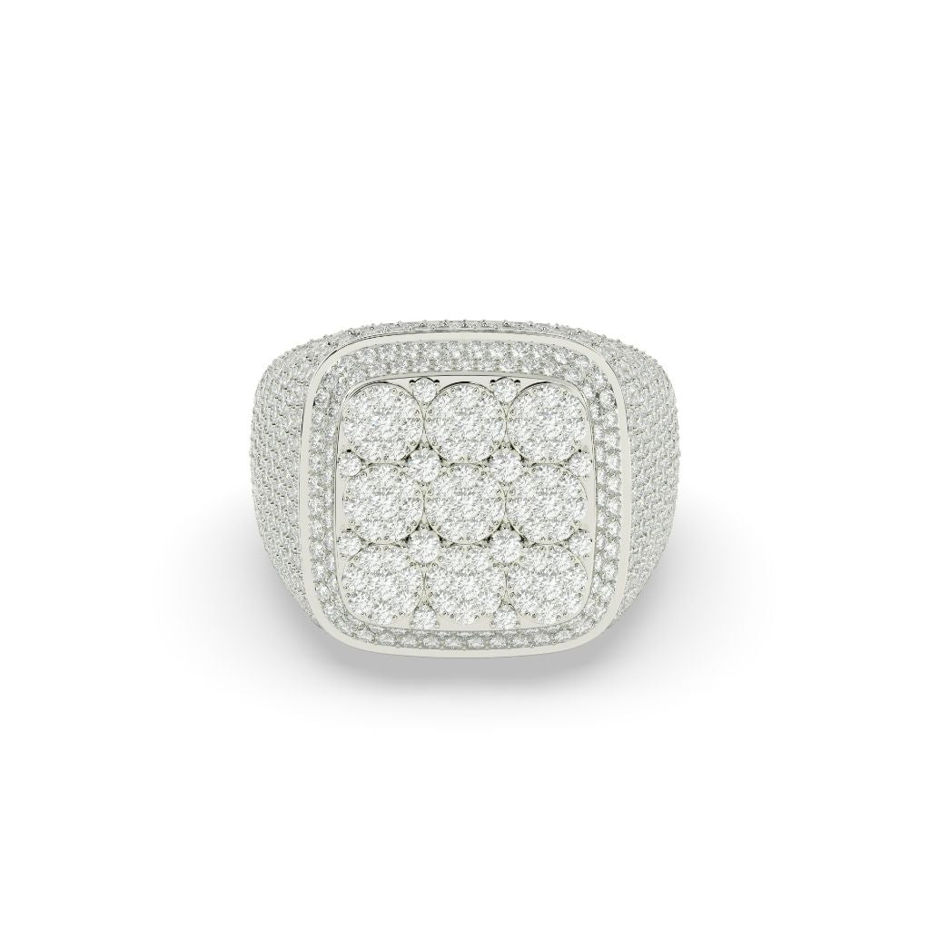 Luxury Crowned Square Diamond Ring