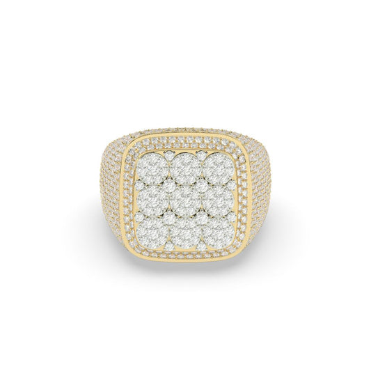 Luxury Crowned Square Diamond Ring
