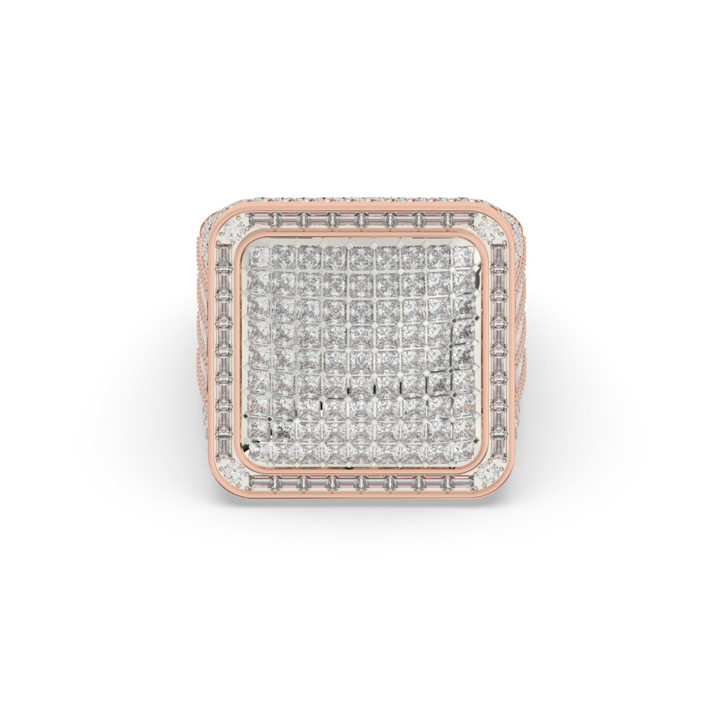 Square Royal Grid Diamond Ring