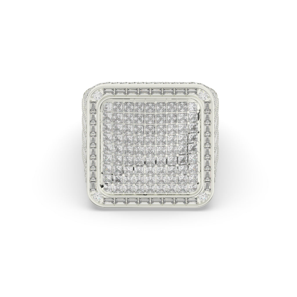 Square Royal Grid Diamond Ring