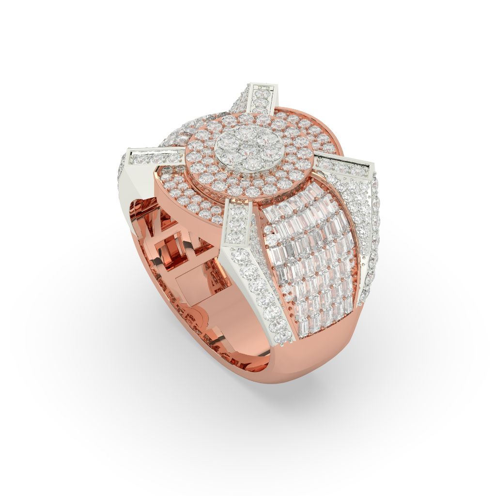 Crowned Glow Baguette Cluster Ring