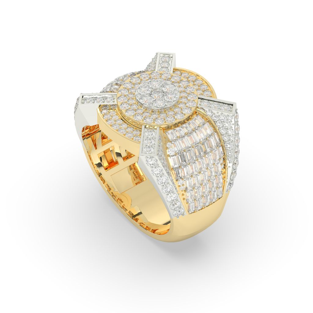 Crowned Glow Baguette Cluster Ring