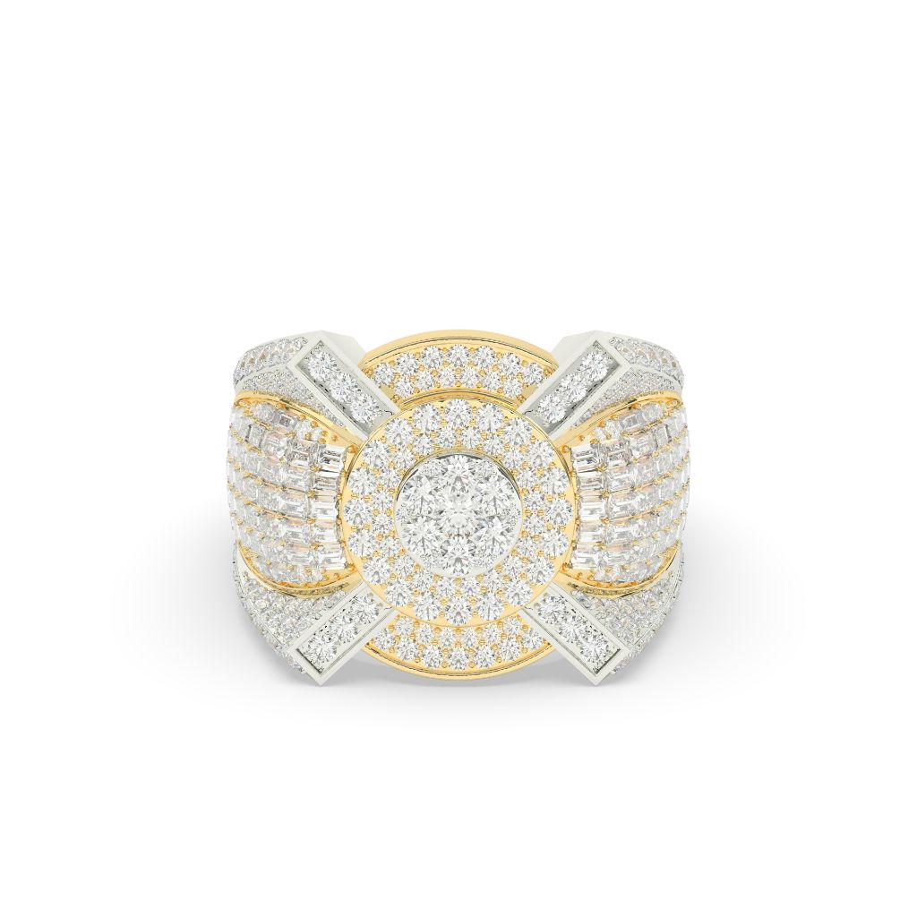 Crowned Glow Baguette Cluster Ring