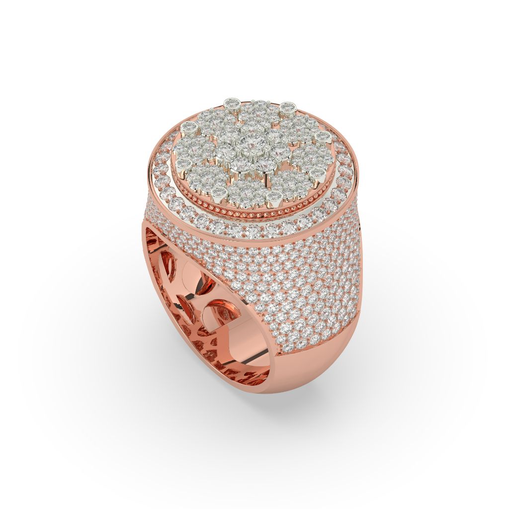 Royal Frosted Circle Cluster Ring