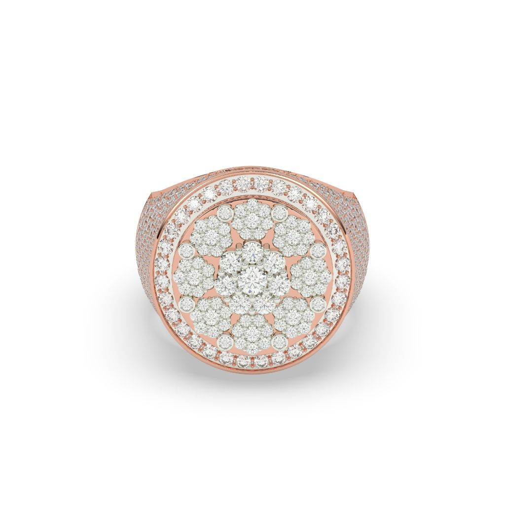 Royal Frosted Circle Cluster Ring