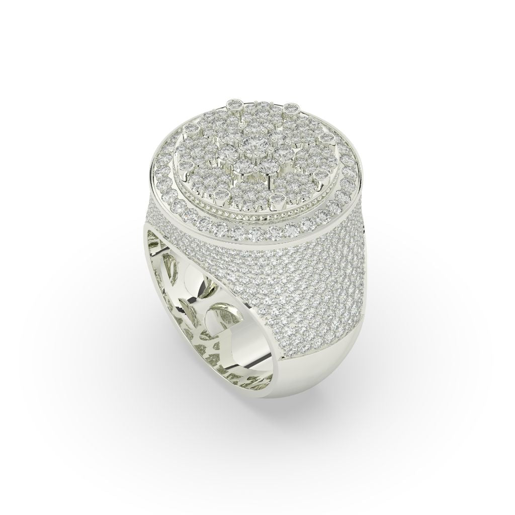 Royal Frosted Circle Cluster Ring