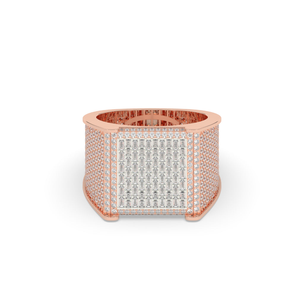 Square Block Baguette Diamond Ring