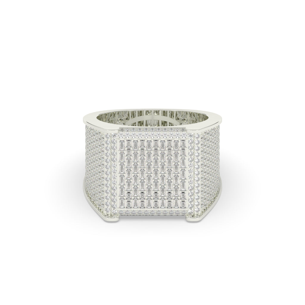 Square Block Baguette Diamond Ring