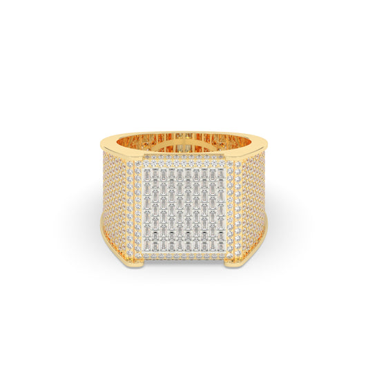 Square Block Baguette Diamond Ring
