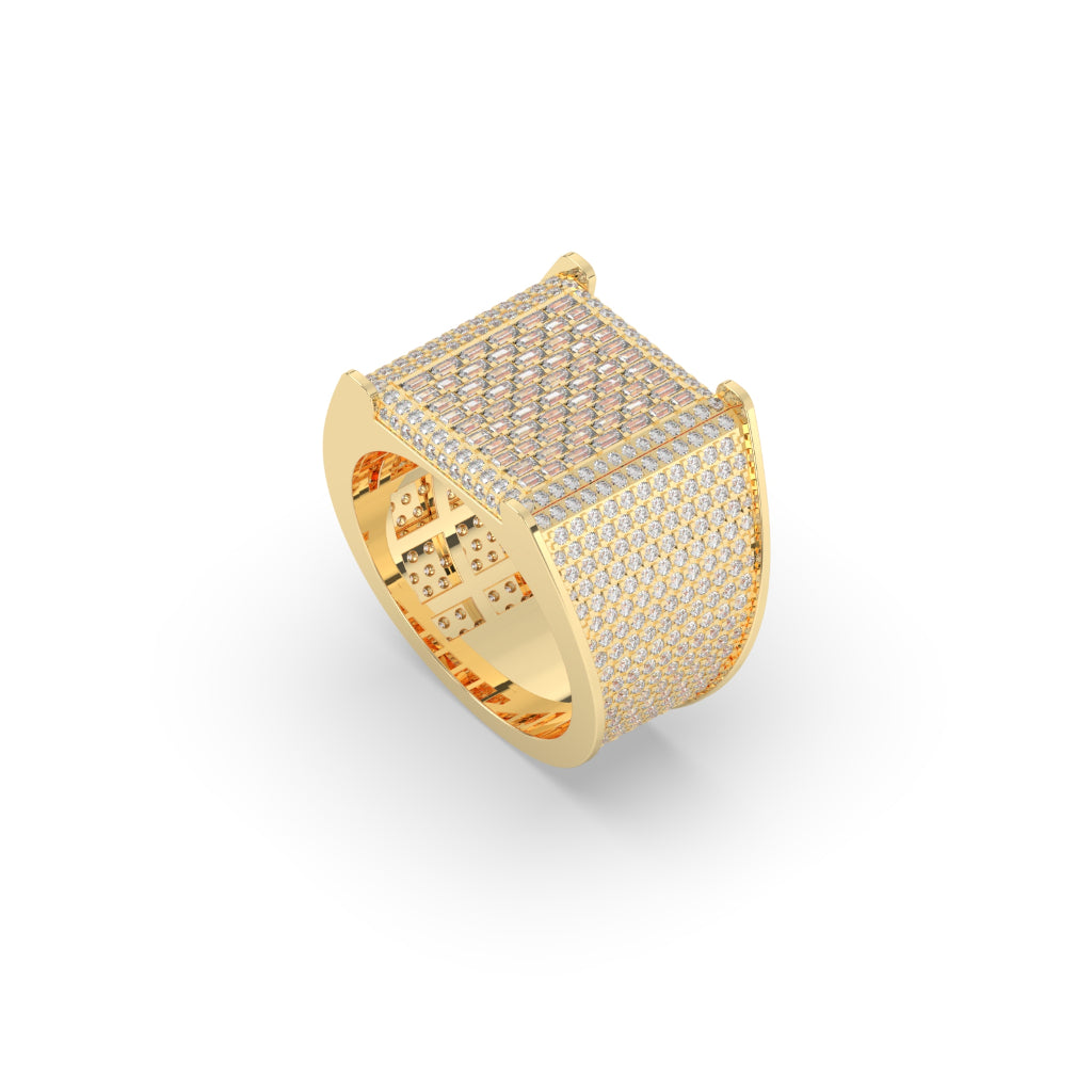Square Block Baguette Diamond Ring