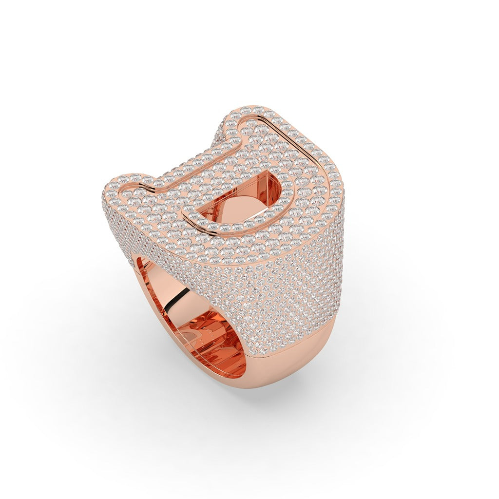 Luxury Bling D Initial Ring