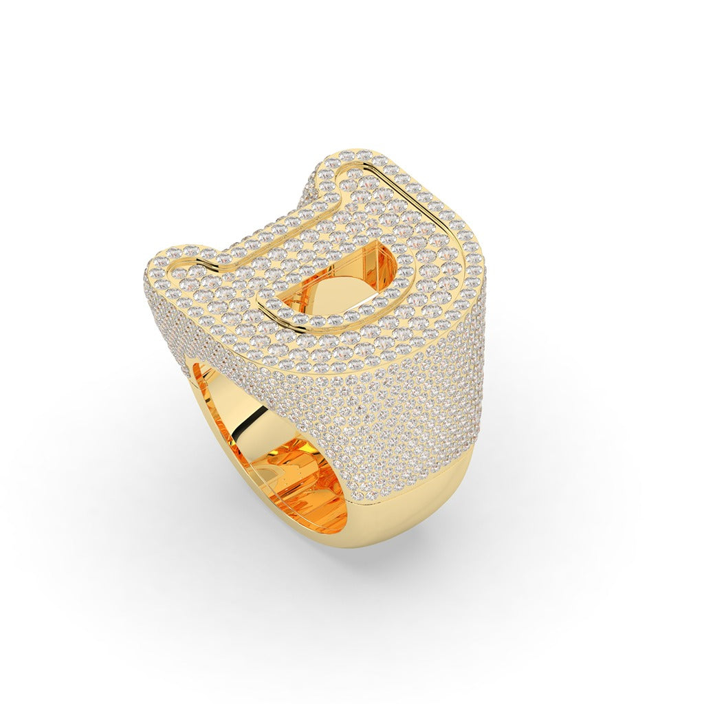 Luxury Bling D Initial Ring
