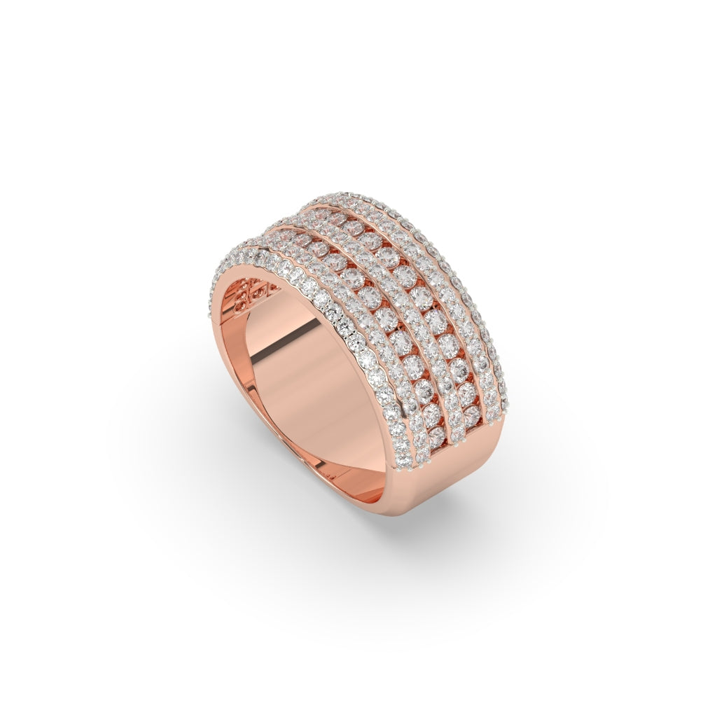Five Row Pavé Diamond Band