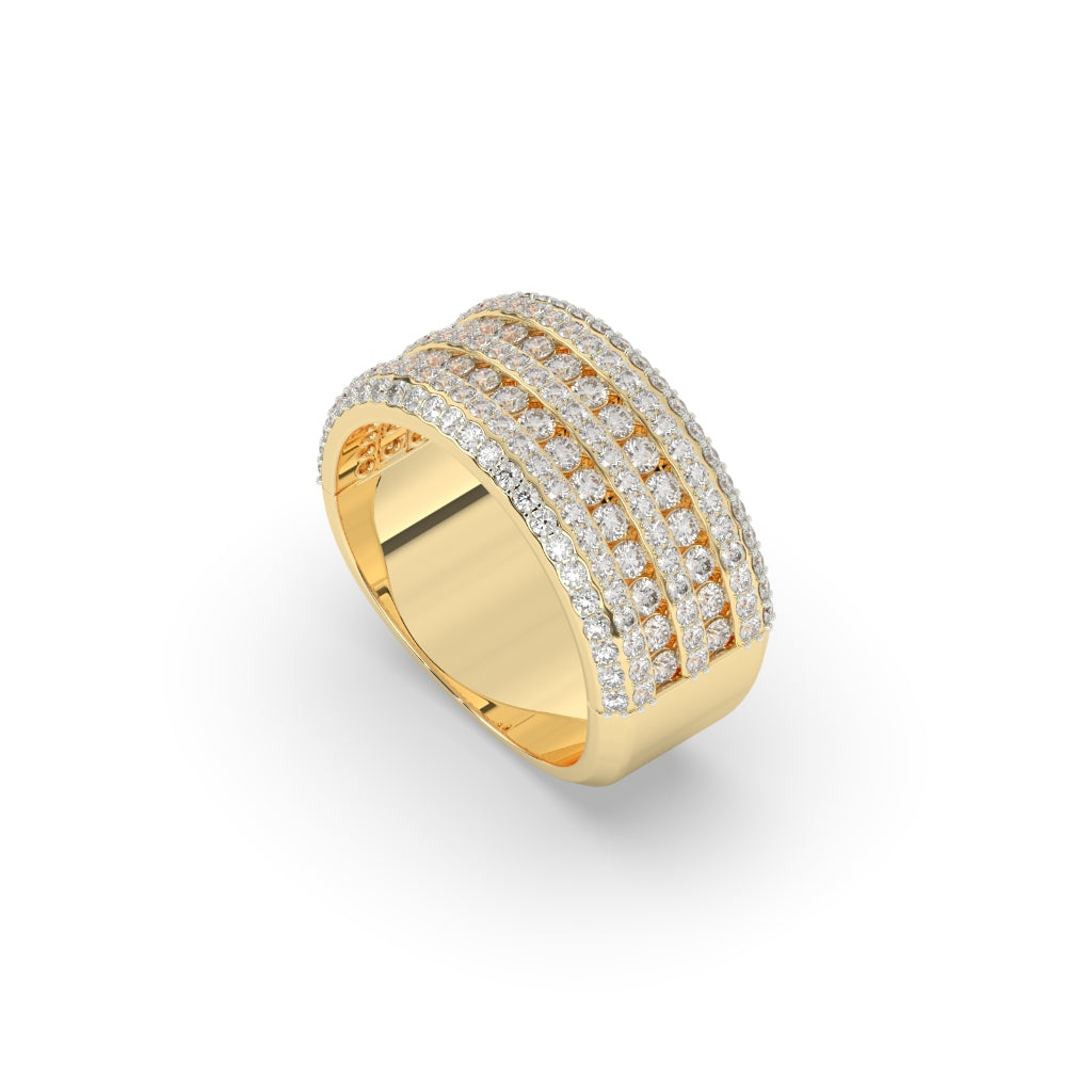 Five Row Pavé Diamond Band