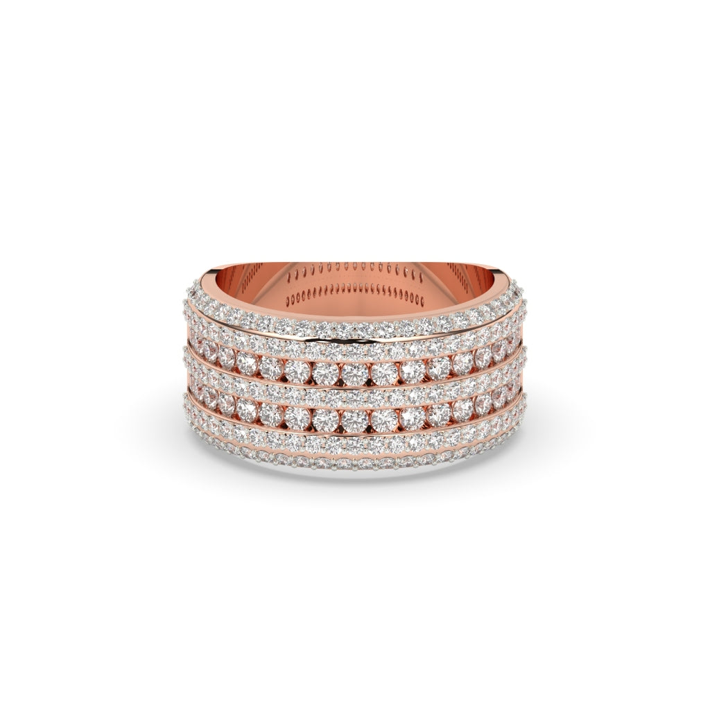 Five Row Pavé Diamond Band