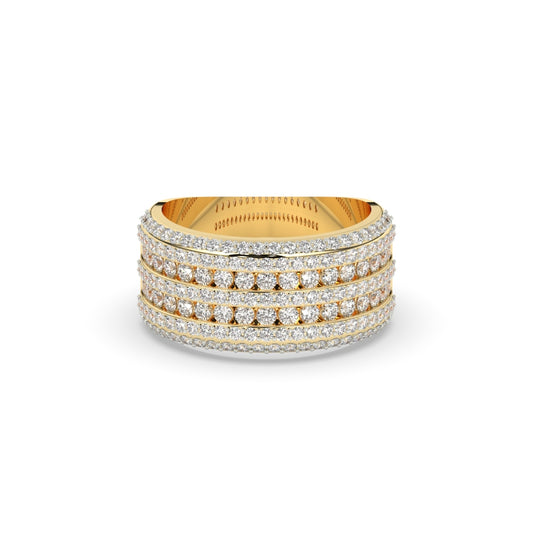 Five Row Pavé Diamond Band