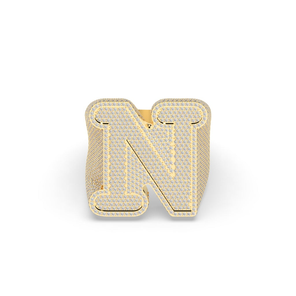 Luxury N Initial Bold Ring
