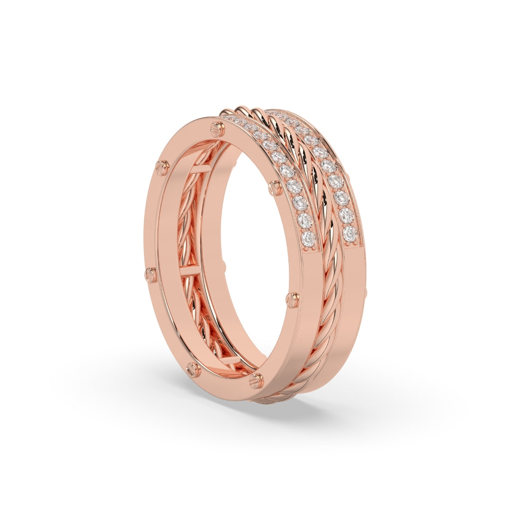 Twisted Rope Pavé Diamond Band