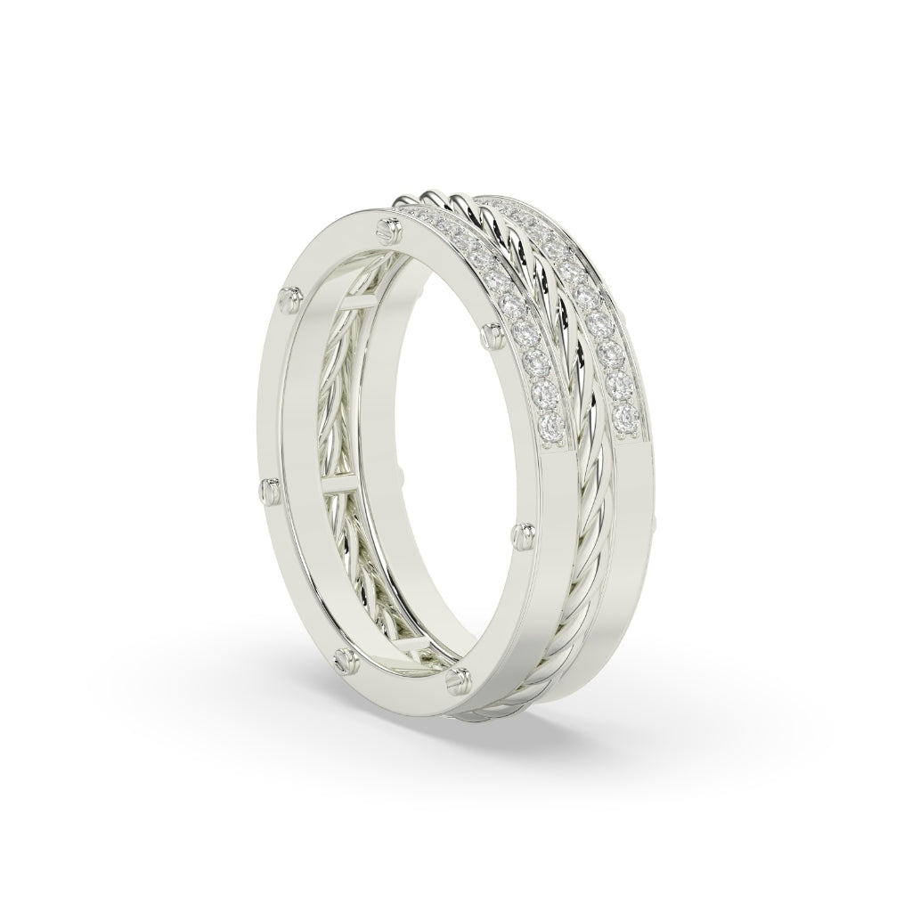 Twisted Rope Pavé Diamond Band