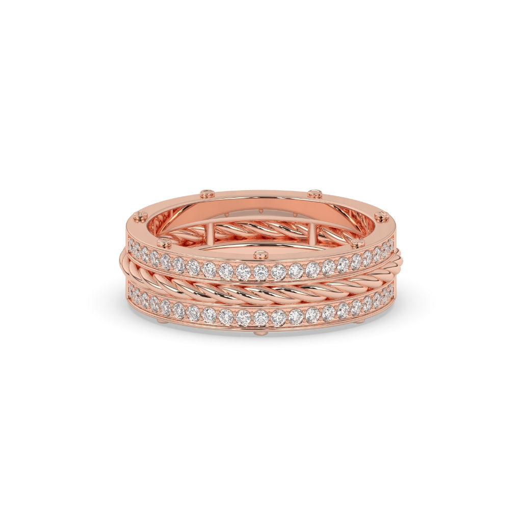 Twisted Rope Pavé Diamond Band