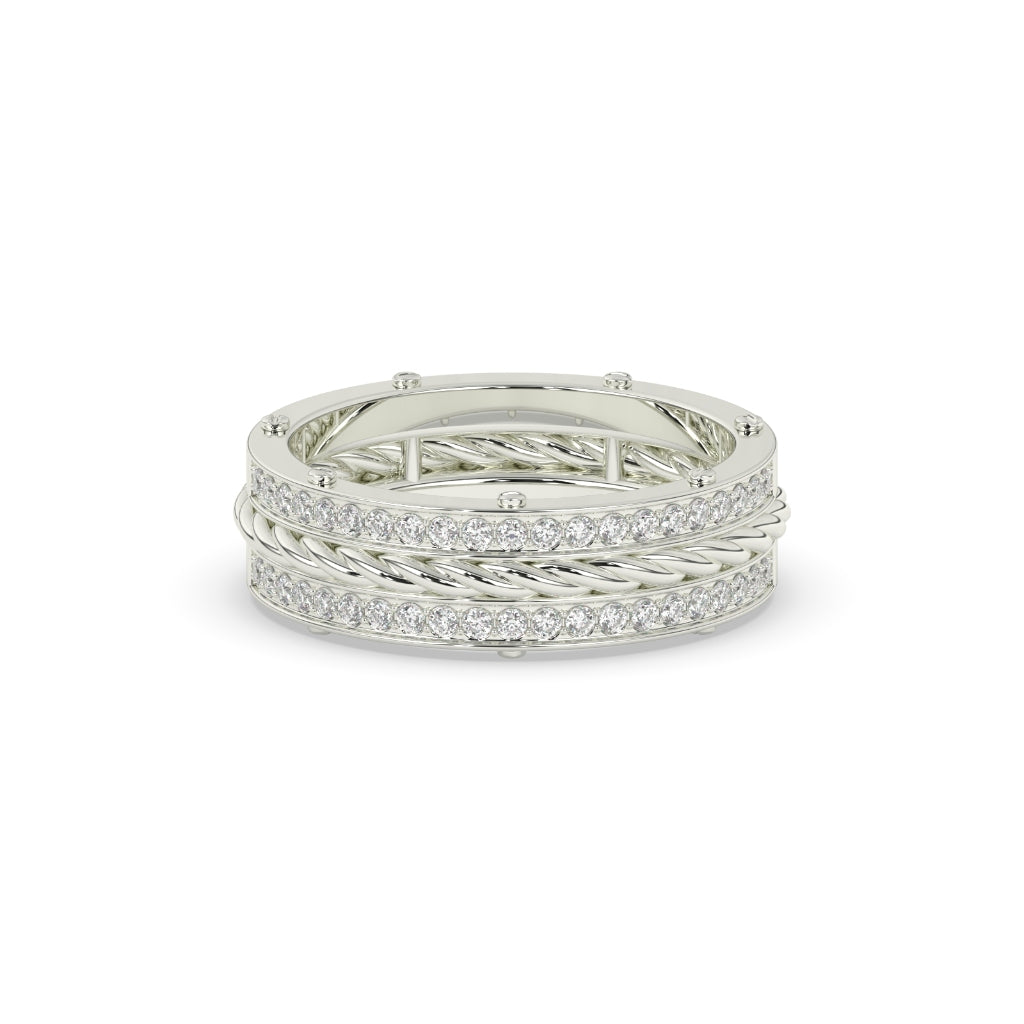 Twisted Rope Pavé Diamond Band