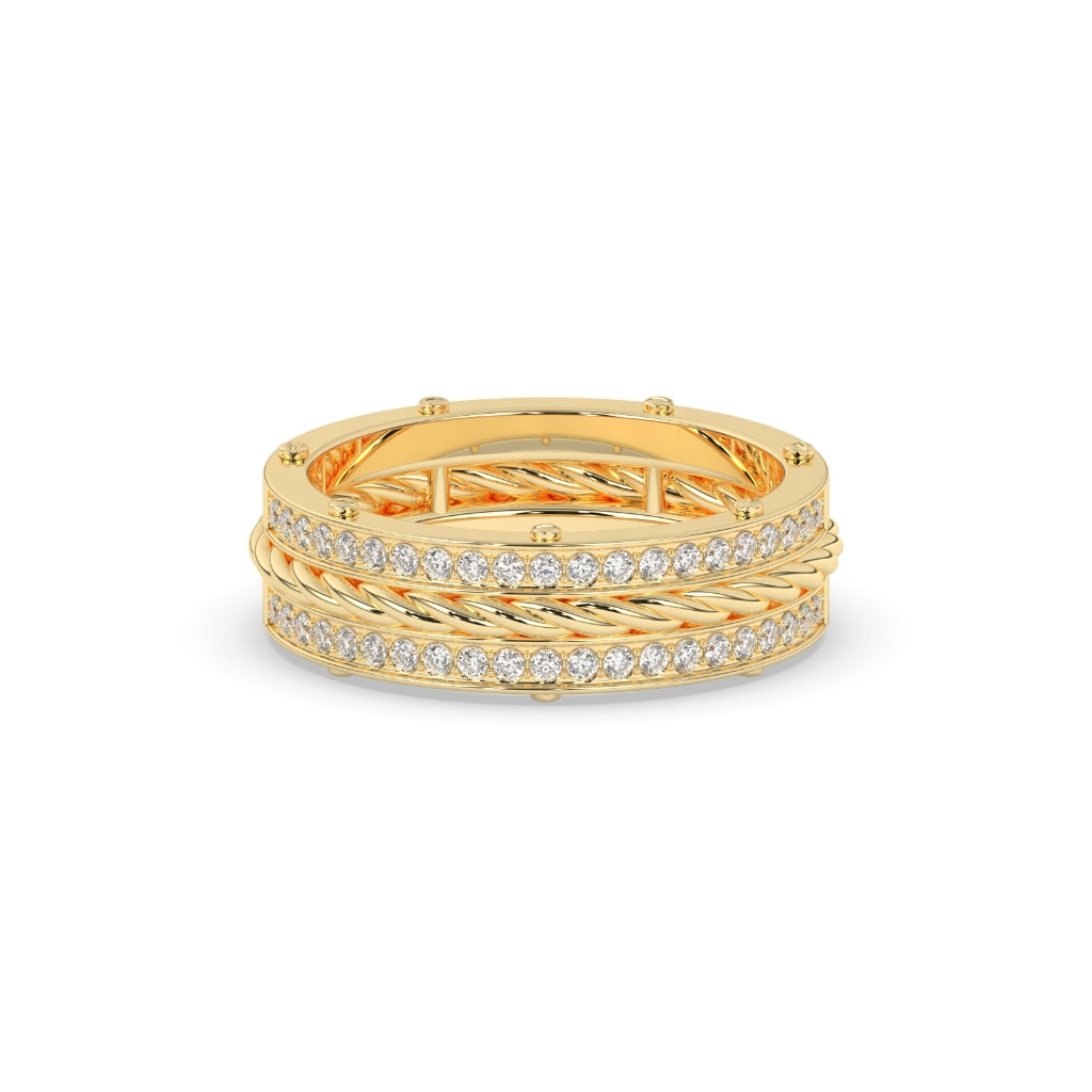 Twisted Rope Pavé Diamond Band