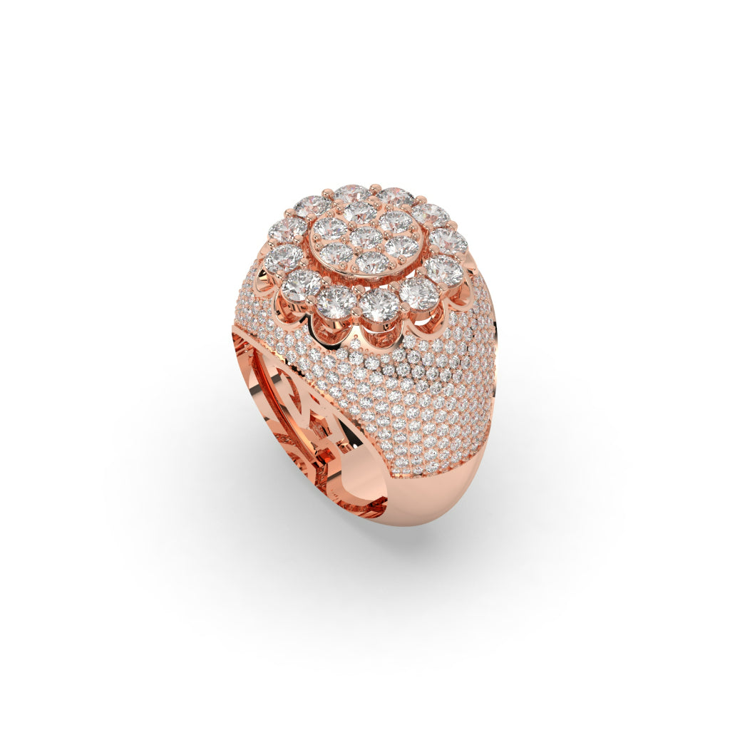 Golden Bloom Pavé Diamond Ring