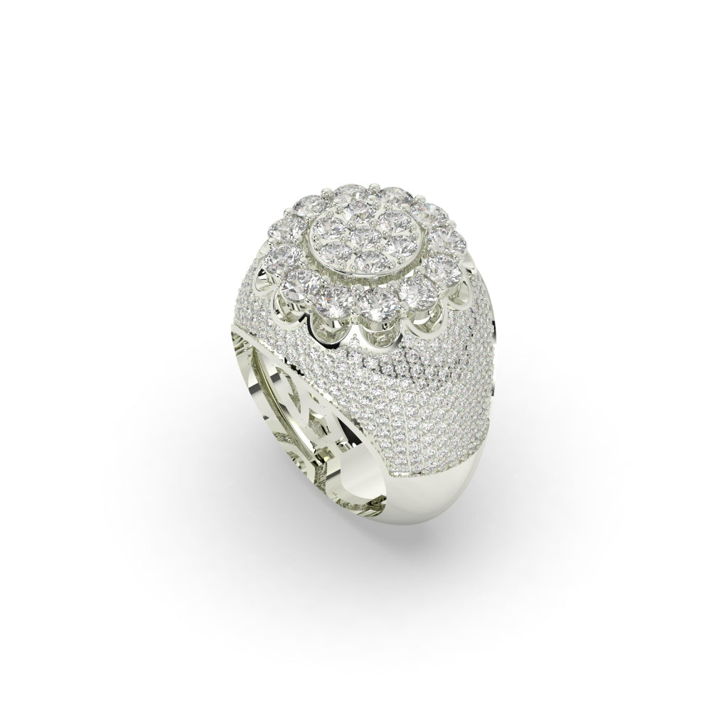 Golden Bloom Pavé Diamond Ring