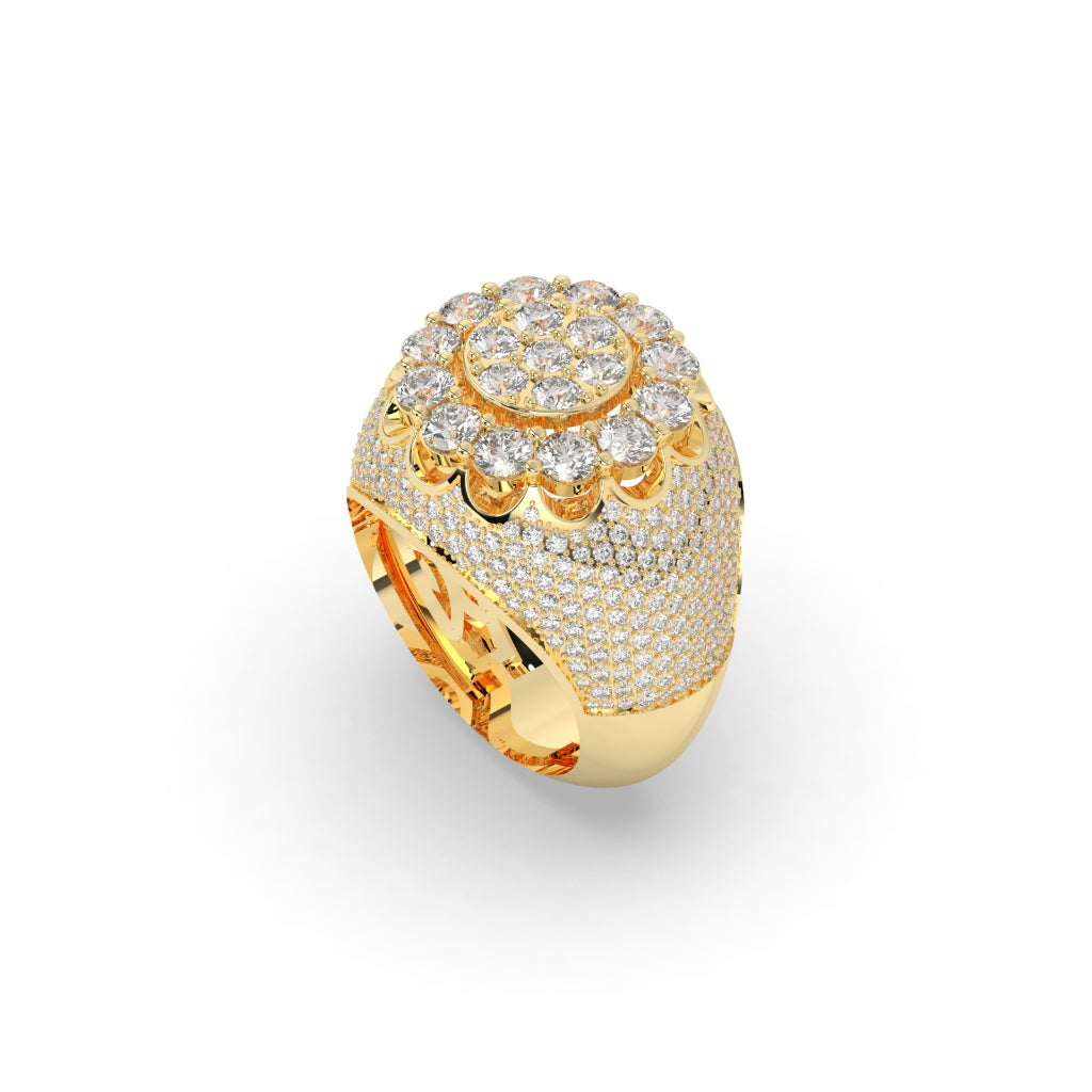 Golden Bloom Pavé Diamond Ring
