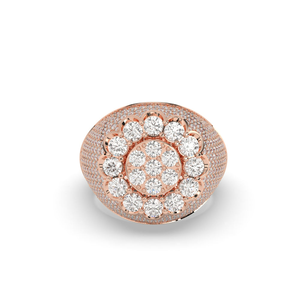 Golden Bloom Pavé Diamond Ring
