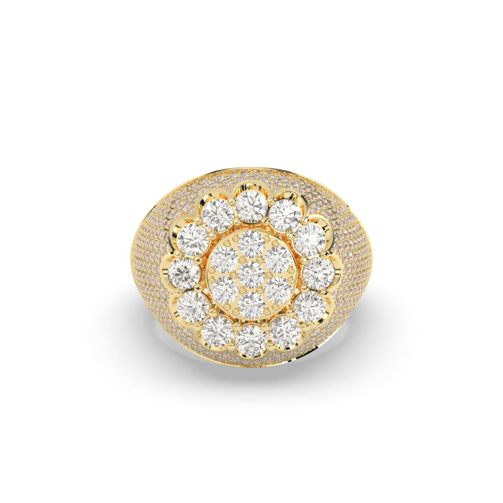 Golden Bloom Pavé Diamond Ring