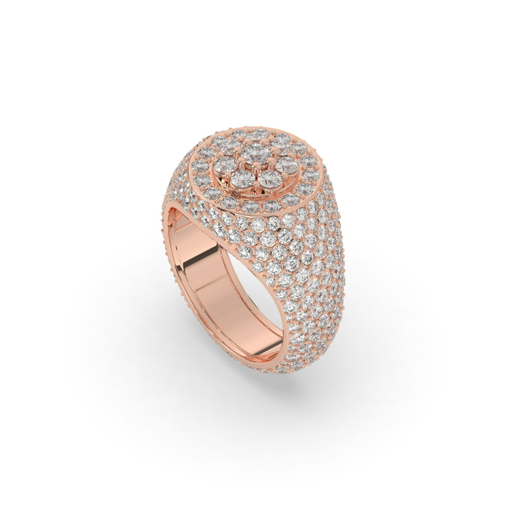 Golden Dome Pave Cluster Ring