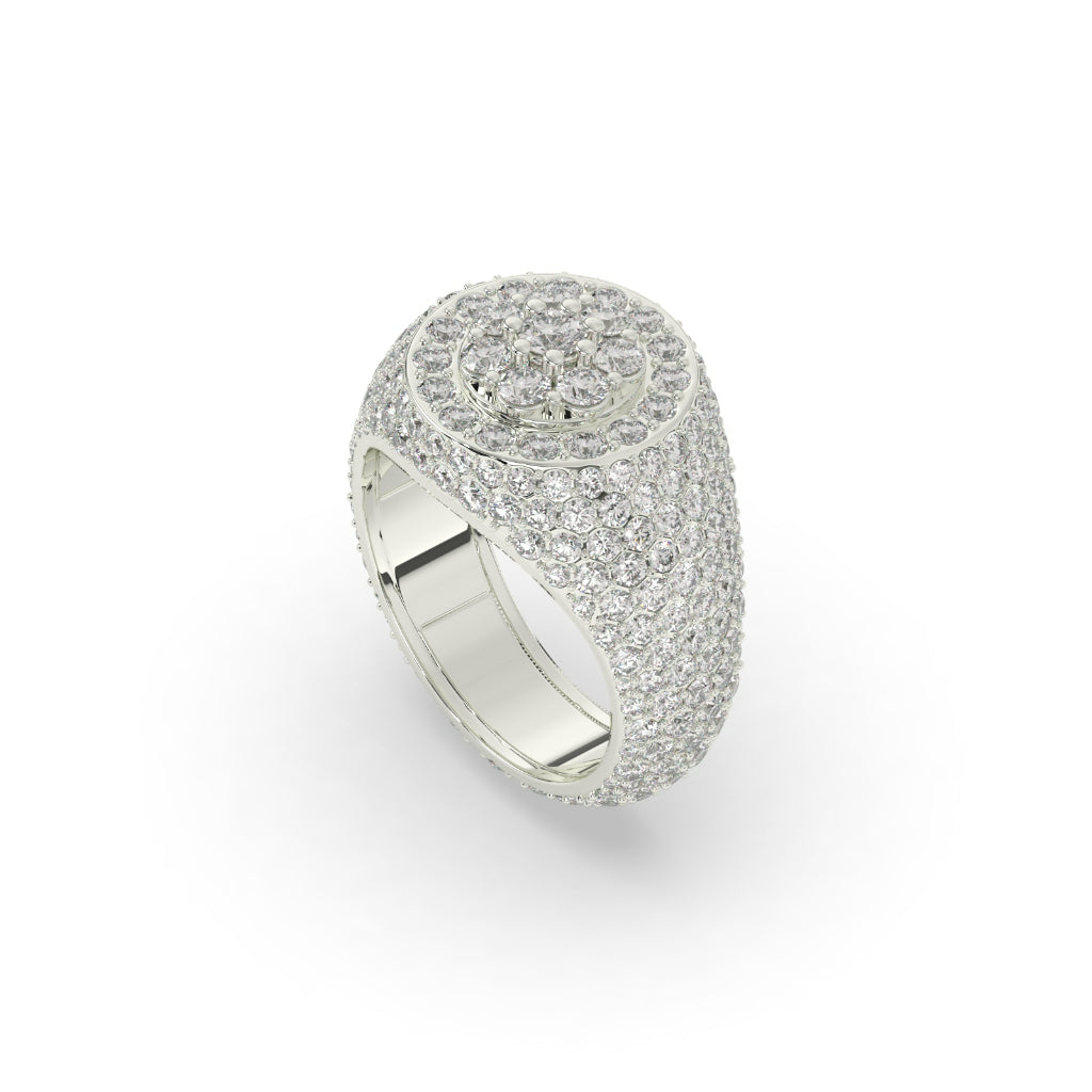 Golden Dome Pave Cluster Ring