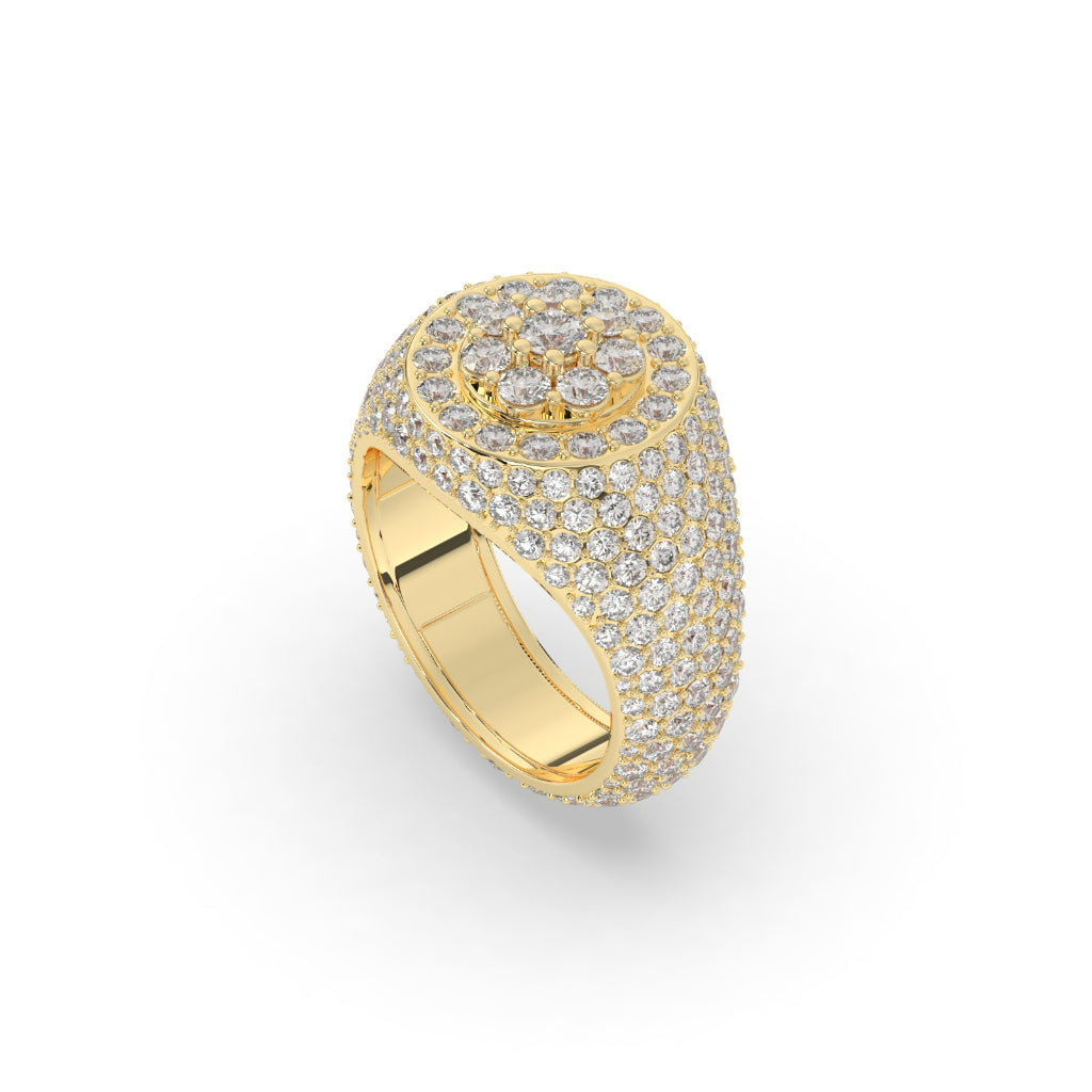 Golden Dome Pave Cluster Ring