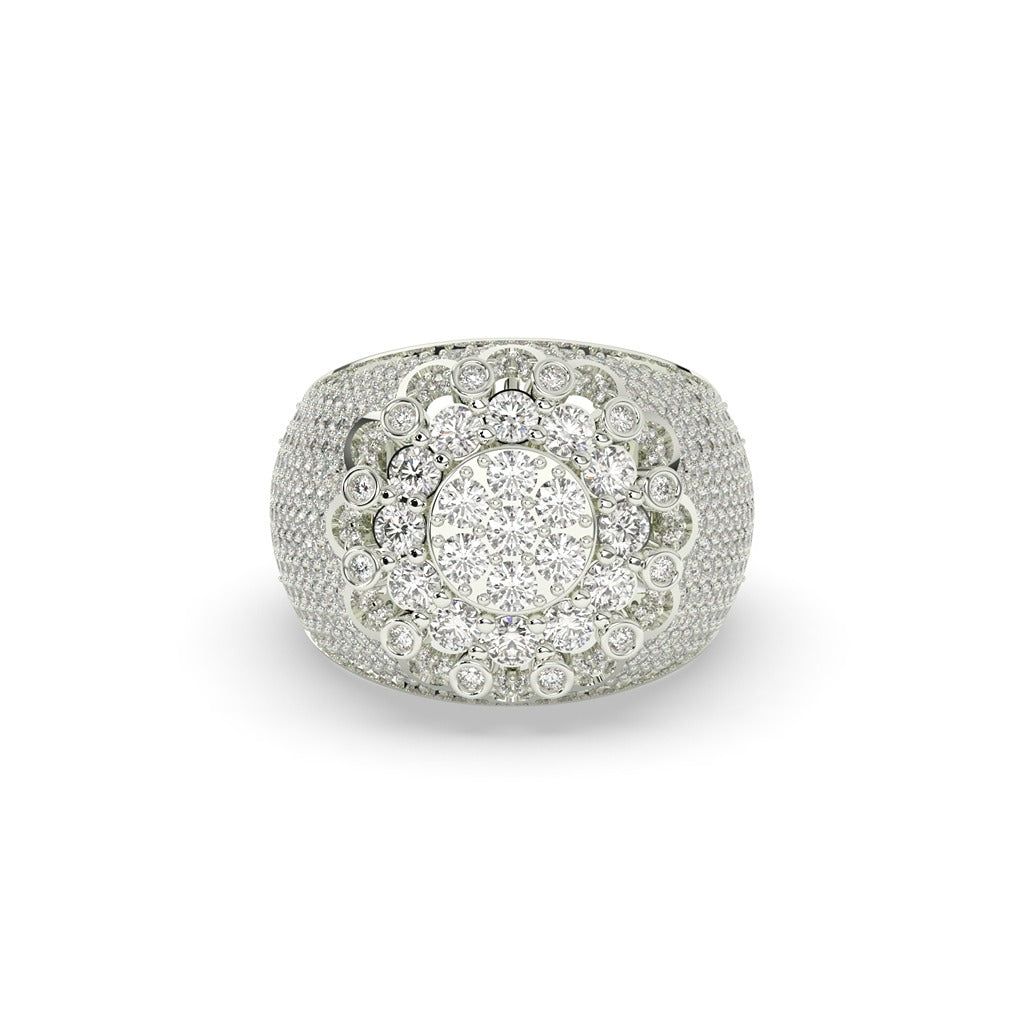 Golden Petal Crown Statement Ring