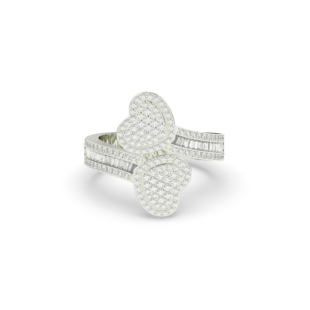 Twin Love Pavé Baguette Ring