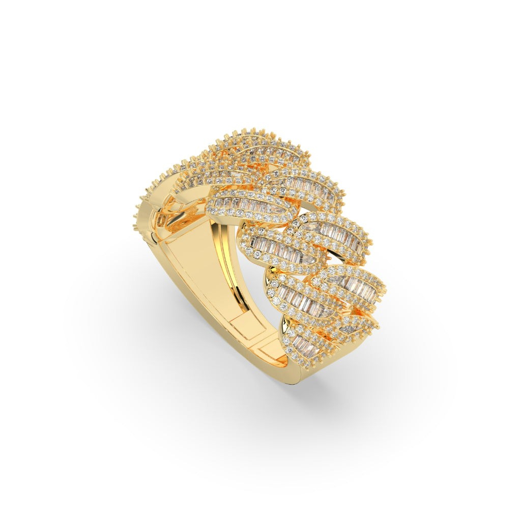 Iced Cuban Link Diamond Ring