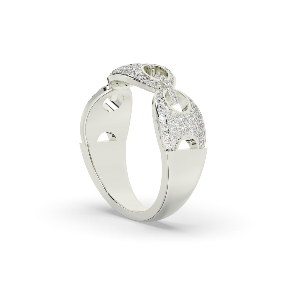 Diamond Link Chain Gold Ring