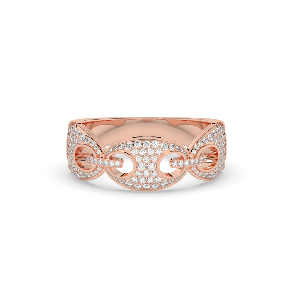 Diamond Link Chain Gold Ring